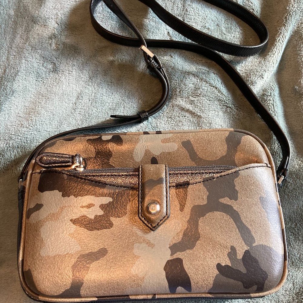G.I.L.I Camouflage Print Leather Crossbody Purse,  Never Used, G.I.L.I